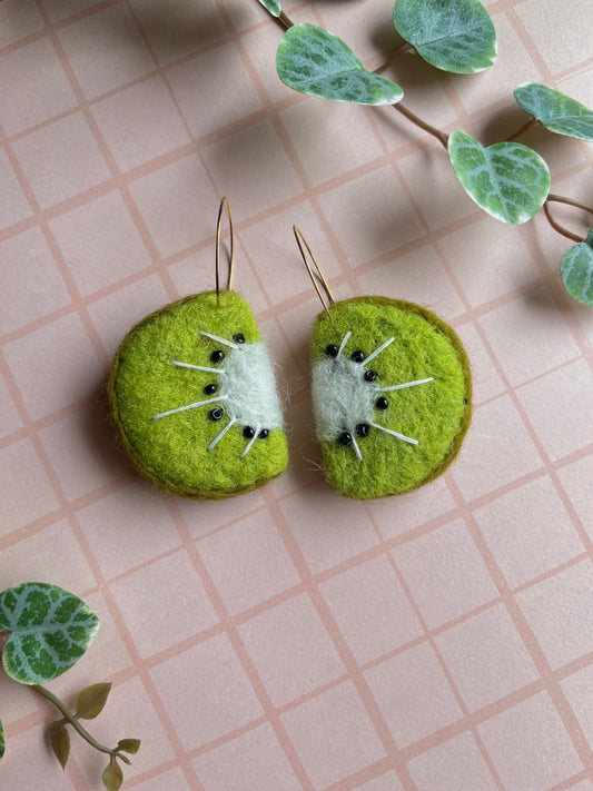 Kiwi Felt Earrings